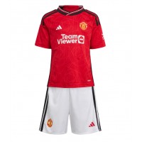 Dětský fotbalový dres Manchester United 2023-24 Domácí Krátký Rukáv (+ trenýrky)